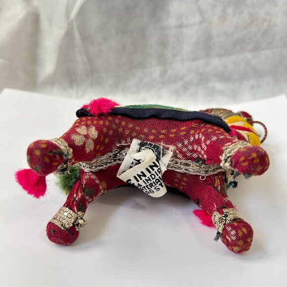 Vintage Hand Crafted Stuffed Raj Cotton Embroidered Camel Toys Made in India - Picture 7 of 11